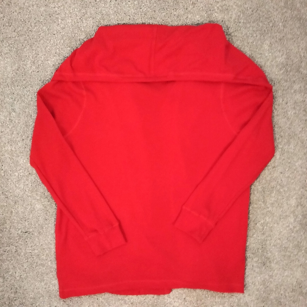 NWT L Ralph Lauren Red Waffle Knit Open Jacket - Picture 13 of 13